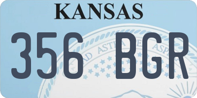 KS license plate 356BGR