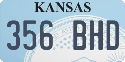 KS license plate 356BHD