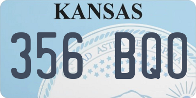 KS license plate 356BQO