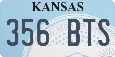 KS license plate 356BTS
