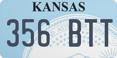 KS license plate 356BTT