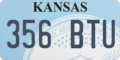 KS license plate 356BTU
