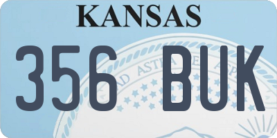 KS license plate 356BUK