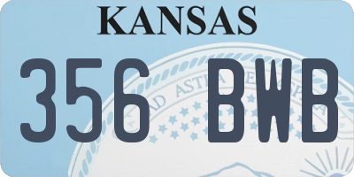 KS license plate 356BWB