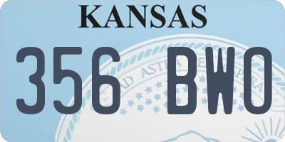 KS license plate 356BWO