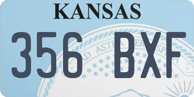 KS license plate 356BXF