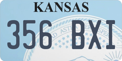 KS license plate 356BXI