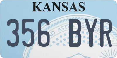 KS license plate 356BYR