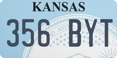 KS license plate 356BYT