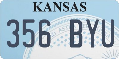 KS license plate 356BYU