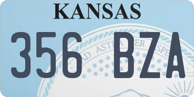 KS license plate 356BZA