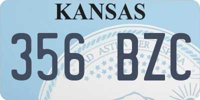 KS license plate 356BZC