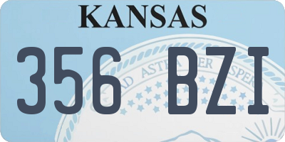 KS license plate 356BZI