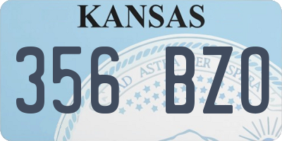 KS license plate 356BZO
