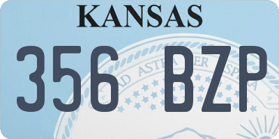 KS license plate 356BZP