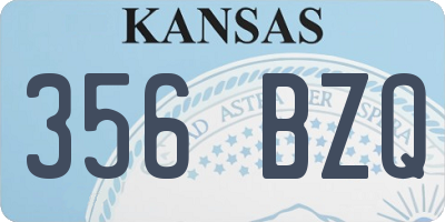KS license plate 356BZQ