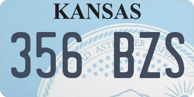KS license plate 356BZS