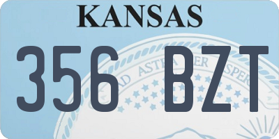 KS license plate 356BZT
