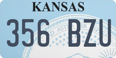KS license plate 356BZU
