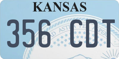 KS license plate 356CDT
