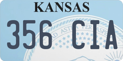 KS license plate 356CIA