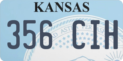 KS license plate 356CIH