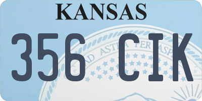 KS license plate 356CIK