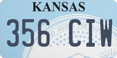 KS license plate 356CIW