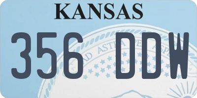 KS license plate 356DDW