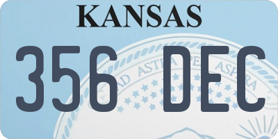 KS license plate 356DEC