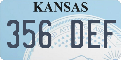KS license plate 356DEF