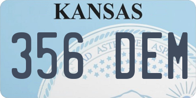 KS license plate 356DEM