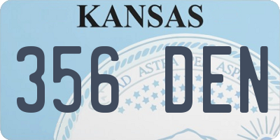 KS license plate 356DEN