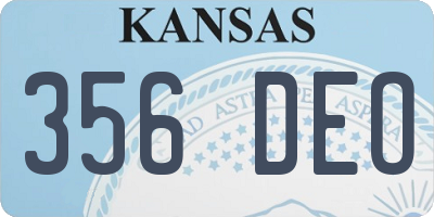 KS license plate 356DEO