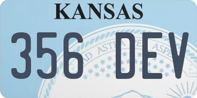 KS license plate 356DEV