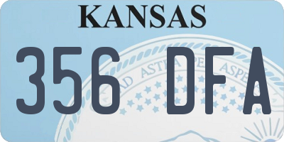 KS license plate 356DFA