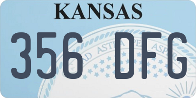 KS license plate 356DFG