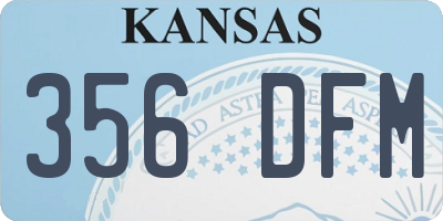 KS license plate 356DFM