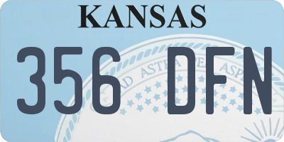 KS license plate 356DFN