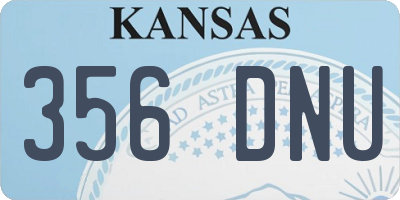 KS license plate 356DNU