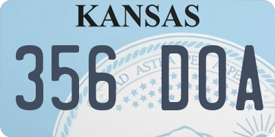 KS license plate 356DOA