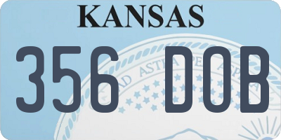 KS license plate 356DOB