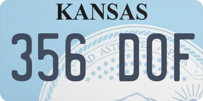 KS license plate 356DOF