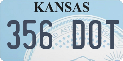 KS license plate 356DOT