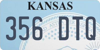 KS license plate 356DTQ