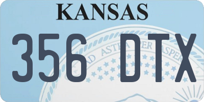 KS license plate 356DTX
