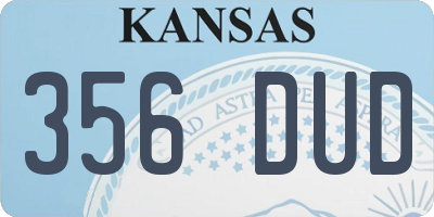 KS license plate 356DUD