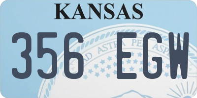 KS license plate 356EGW