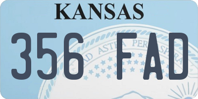 KS license plate 356FAD