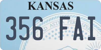 KS license plate 356FAI
